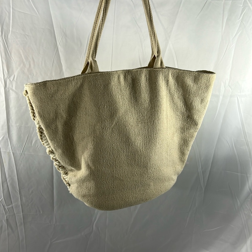 57. Women’s Shade & Shore Textured‎ Cream Large Tote - Picture 2 of 6